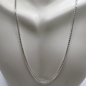 Silver Round Box Chain - 24" - Italy - Men/Ladies